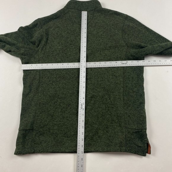 L Woolrich Snap Fleece Pullover Sweater Heather Green - Picture 10 of 12